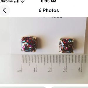 Brand new Kate Spade Square stud earring set sparkles.